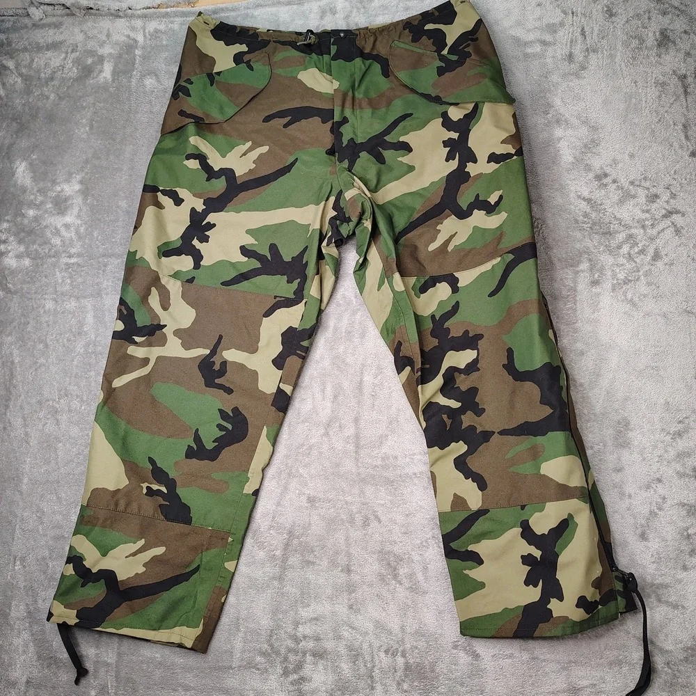 US Military Pants Men Large Short Woodland Rain Pants Gore Extended Cold Weather
